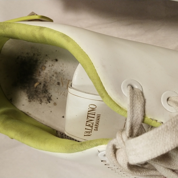 VALENTINO WHITE AND GREEN VALENTINO GARAVANI VLOGO BACKNET SNEAKERS - Picture 4 of 9